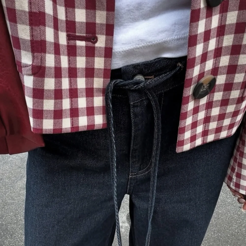 Burgundy Tassel Rope Belt